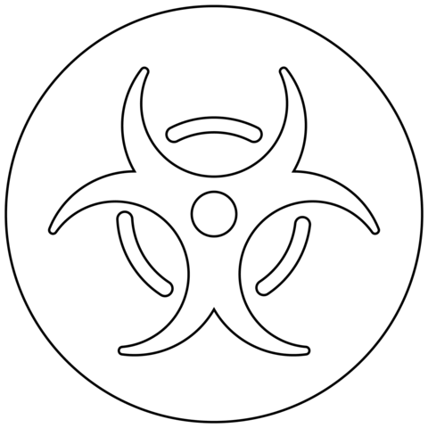 Biohazard Emoji Coloring Page